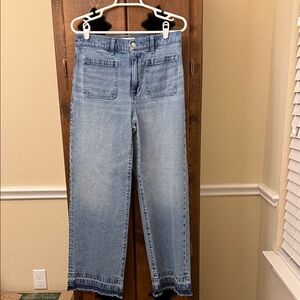 Madewell Emmett Wide Leg Jean Let Down Hem Patch Pocket Banning Women's Size 29